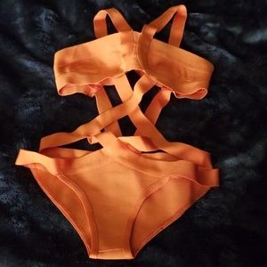 Orange bandage monokini